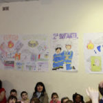 Los niños realizaron unos murales con el tema de la prevención de accidentes